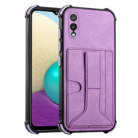 Handyhülle Hülle Luxus Leder Schutzhülle Y01B für Samsung Galaxy M02 Violett