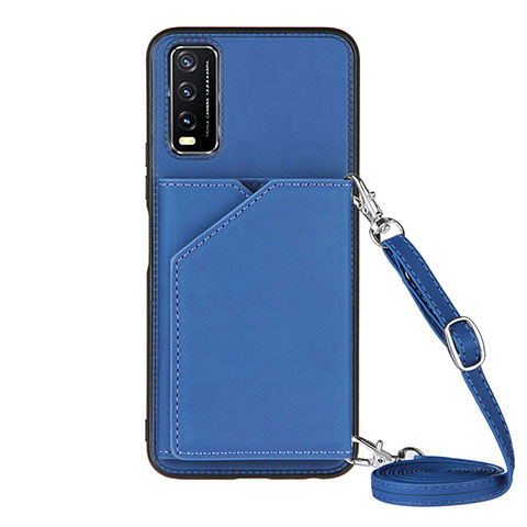 Handyhülle Hülle Luxus Leder Schutzhülle Y01B für Vivo Y30 Blau