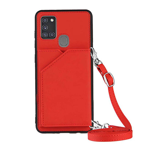 Handyhülle Hülle Luxus Leder Schutzhülle Y02B für Samsung Galaxy A21s Rot