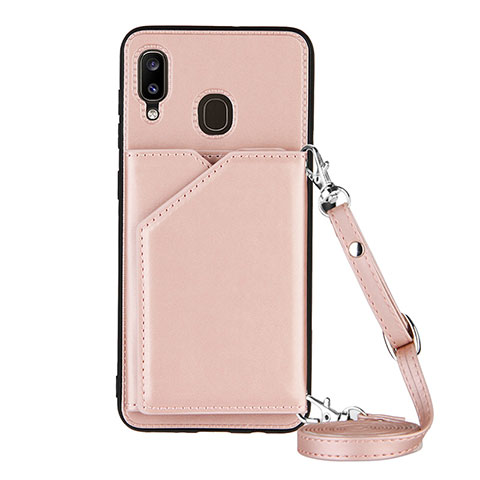 Handyhülle Hülle Luxus Leder Schutzhülle Y02B für Samsung Galaxy A30 Rosegold