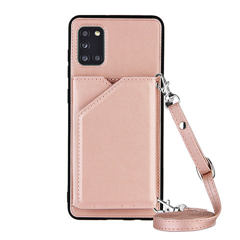 Handyhülle Hülle Luxus Leder Schutzhülle Y02B für Samsung Galaxy A31 Rosegold