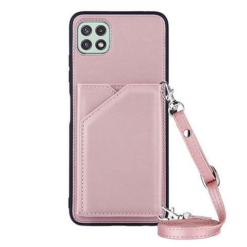 Handyhülle Hülle Luxus Leder Schutzhülle Y02B für Samsung Galaxy F42 5G Rosegold