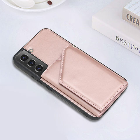 Handyhülle Hülle Luxus Leder Schutzhülle Y02B für Samsung Galaxy S21 FE 5G Rosegold