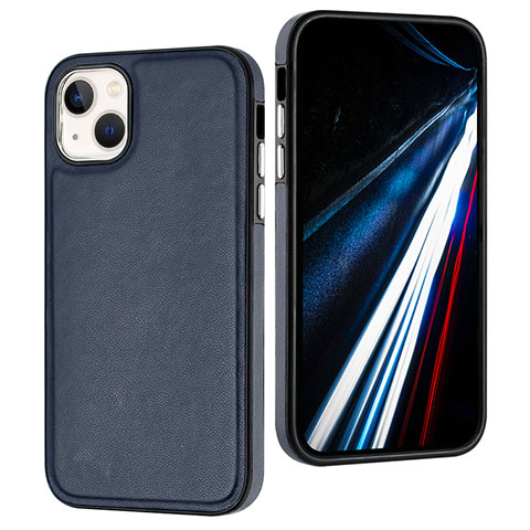 Handyhülle Hülle Luxus Leder Schutzhülle Y03B für Apple iPhone 14 Plus Blau