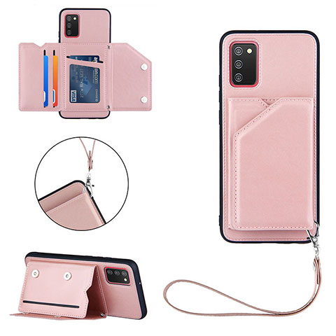 Handyhülle Hülle Luxus Leder Schutzhülle Y03B für Samsung Galaxy A02s Rosegold