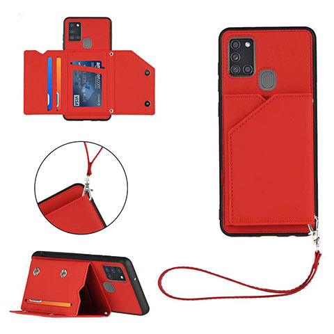 Handyhülle Hülle Luxus Leder Schutzhülle Y03B für Samsung Galaxy A21s Rot