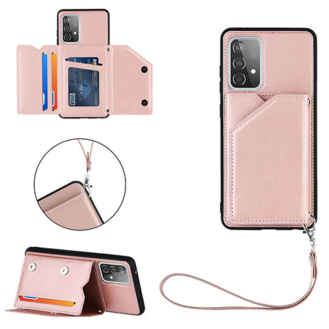 Handyhülle Hülle Luxus Leder Schutzhülle Y03B für Samsung Galaxy A52 4G Rosegold