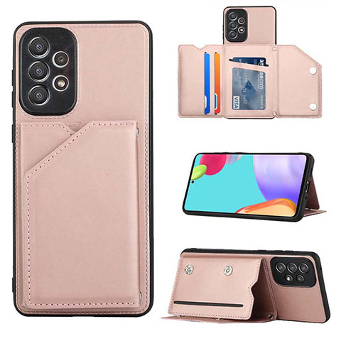 Handyhülle Hülle Luxus Leder Schutzhülle Y03B für Samsung Galaxy A73 5G Rosegold