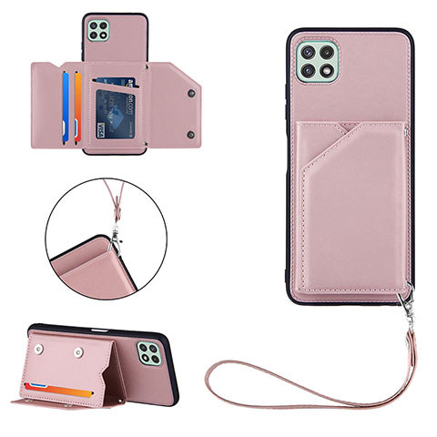 Handyhülle Hülle Luxus Leder Schutzhülle Y03B für Samsung Galaxy F42 5G Rosegold