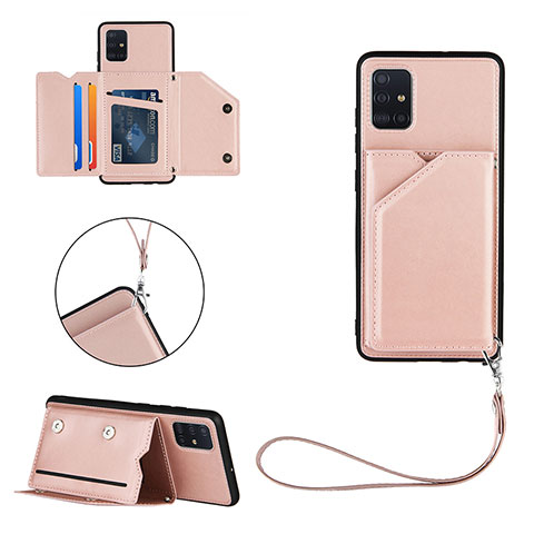 Handyhülle Hülle Luxus Leder Schutzhülle Y03B für Samsung Galaxy M40S Rosegold