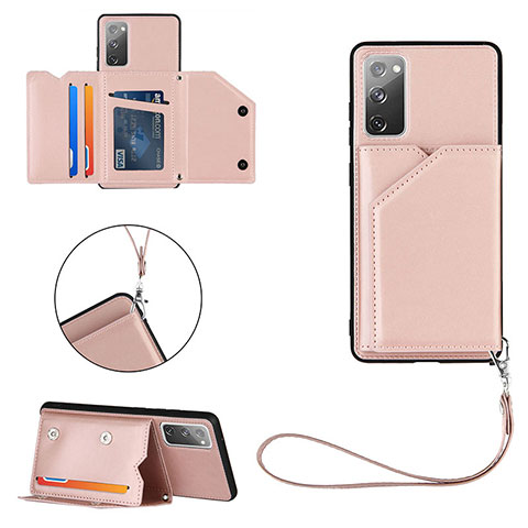 Handyhülle Hülle Luxus Leder Schutzhülle Y03B für Samsung Galaxy S20 FE 4G Rosegold