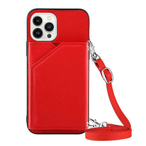 Handyhülle Hülle Luxus Leder Schutzhülle Y04B für Apple iPhone 14 Pro Rot