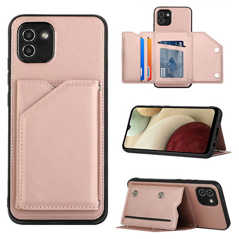 Handyhülle Hülle Luxus Leder Schutzhülle Y04B für Samsung Galaxy A03 Rosegold