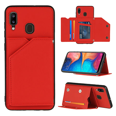 Handyhülle Hülle Luxus Leder Schutzhülle Y04B für Samsung Galaxy A20 Rot