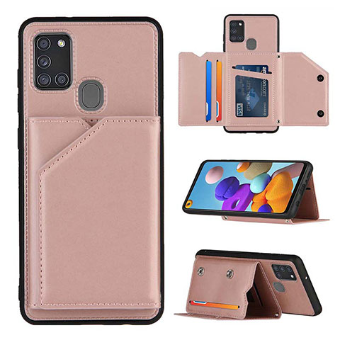 Handyhülle Hülle Luxus Leder Schutzhülle Y04B für Samsung Galaxy A21s Rosegold