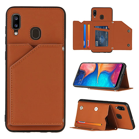 Handyhülle Hülle Luxus Leder Schutzhülle Y04B für Samsung Galaxy A30 Braun