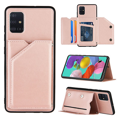 Handyhülle Hülle Luxus Leder Schutzhülle Y04B für Samsung Galaxy A51 5G Rosegold