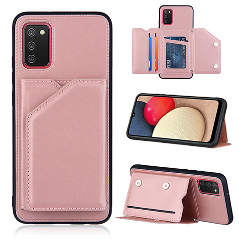 Handyhülle Hülle Luxus Leder Schutzhülle Y04B für Samsung Galaxy F02S SM-E025F Rosegold