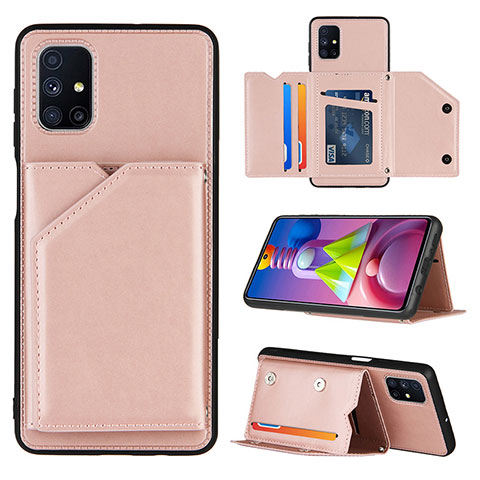 Handyhülle Hülle Luxus Leder Schutzhülle Y04B für Samsung Galaxy M51 Rosegold