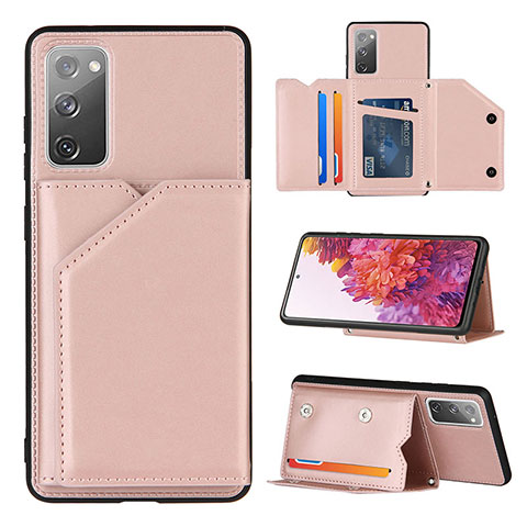 Handyhülle Hülle Luxus Leder Schutzhülle Y04B für Samsung Galaxy S20 FE 4G Rosegold