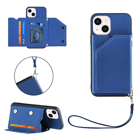 Handyhülle Hülle Luxus Leder Schutzhülle Y06B für Apple iPhone 15 Blau