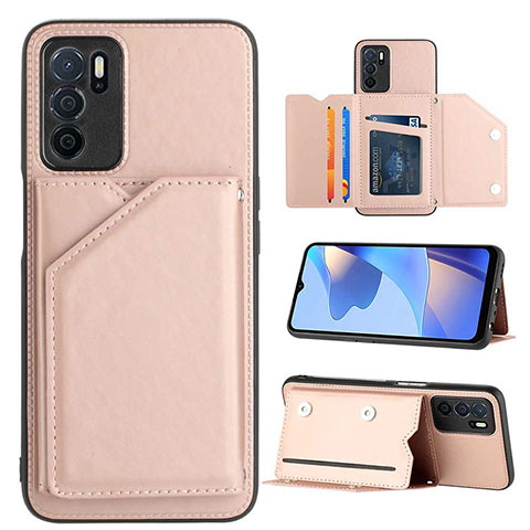 Handyhülle Hülle Luxus Leder Schutzhülle YB1 für Oppo A16 Rosegold