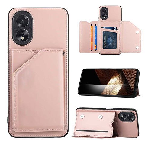 Handyhülle Hülle Luxus Leder Schutzhülle YB1 für Oppo A38 Rosegold