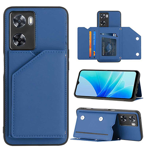 Handyhülle Hülle Luxus Leder Schutzhülle YB1 für Oppo A57 4G Blau