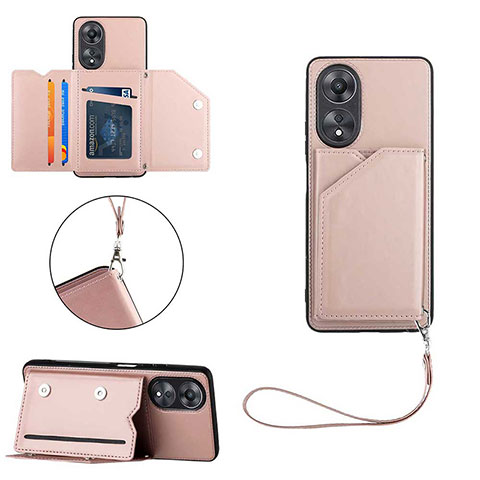 Handyhülle Hülle Luxus Leder Schutzhülle YB2 für Oppo A18 Rosegold