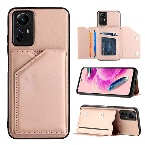 Handyhülle Hülle Luxus Leder Schutzhülle YB2 für Xiaomi Redmi Note 12S Rosegold