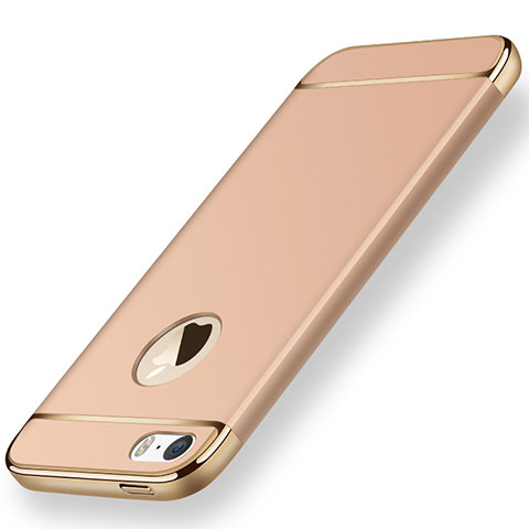 Handyhülle Hülle Luxus Metall Rahmen und Kunststoff für Apple iPhone 5 Gold