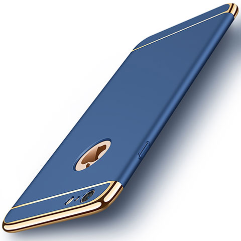 Handyhülle Hülle Luxus Metall Rahmen und Kunststoff M01 für Apple iPhone 6S Plus Blau