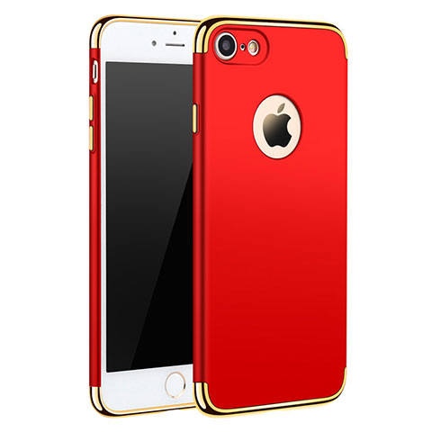 Handyhülle Hülle Luxus Metall Rahmen und Kunststoff M01 für Apple iPhone 8 Rot