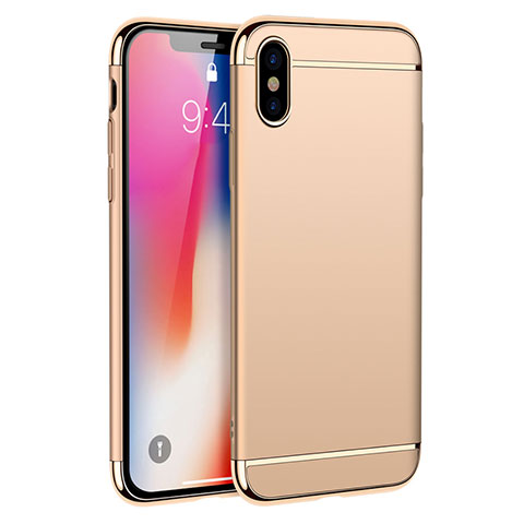 Handyhülle Hülle Luxus Metall Rahmen und Kunststoff M01 für Apple iPhone X Gold