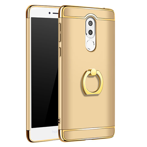 Handyhülle Hülle Luxus Metall Rahmen und Kunststoff mit Fingerring Ständer für Huawei GR5 (2017) Gold