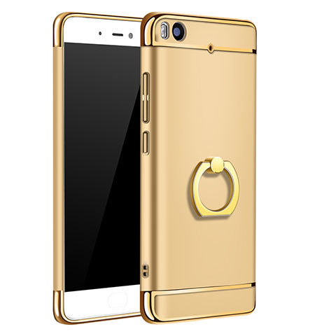 Handyhülle Hülle Luxus Metall Rahmen und Kunststoff mit Fingerring Ständer für Xiaomi Mi 5S Gold