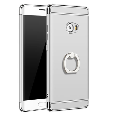 Handyhülle Hülle Luxus Metall Rahmen und Kunststoff mit Fingerring Ständer für Xiaomi Mi Note 2 Special Edition Silber