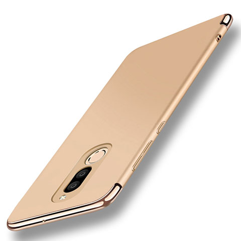 Handyhülle Hülle Luxus Metall Rahmen und Kunststoff Schutzhülle Tasche mit Fingerring Ständer A01 für Huawei G10 Gold