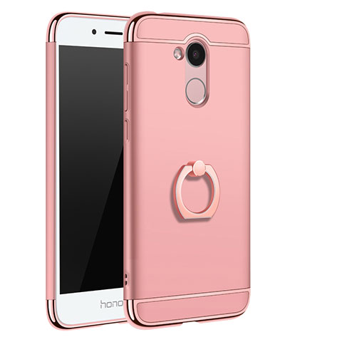 Handyhülle Hülle Luxus Metall Rahmen und Kunststoff Schutzhülle Tasche mit Fingerring Ständer A01 für Huawei Honor 6A Rosegold