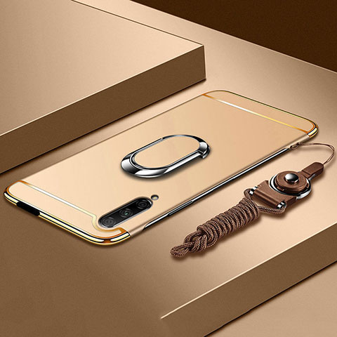 Handyhülle Hülle Luxus Metall Rahmen und Kunststoff Schutzhülle Tasche mit Fingerring Ständer A01 für Huawei Honor 9X Pro Gold