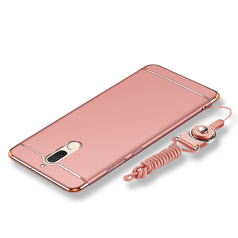 Handyhülle Hülle Luxus Metall Rahmen und Kunststoff Schutzhülle Tasche mit Lanyard für Huawei Maimang 6 Rosegold