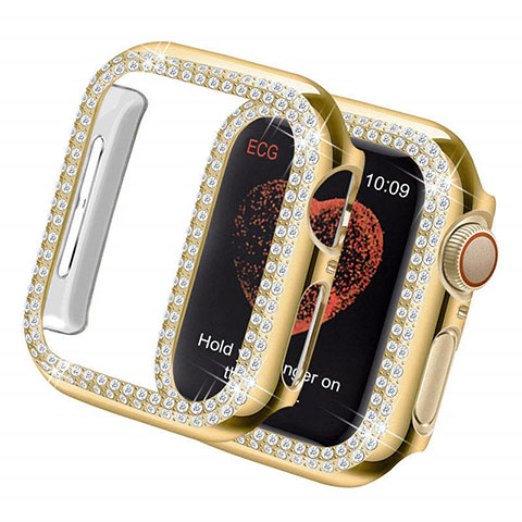 Handyhülle Hülle Luxus Strass Diamant Schutzhülle für Apple iWatch 5 44mm Gold