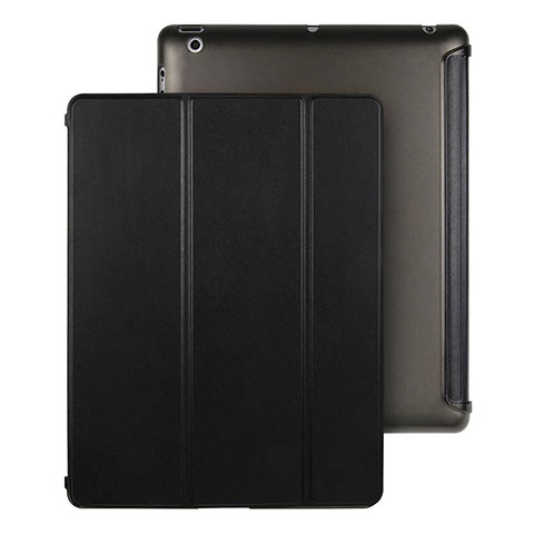 Handyhülle Hülle Stand Tasche Leder für Apple iPad 3 Schwarz