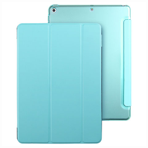 Handyhülle Hülle Stand Tasche Leder für Apple New iPad 9.7 (2017) Hellblau