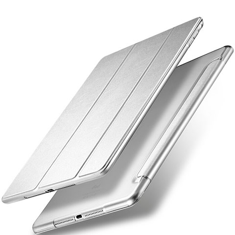 Handyhülle Hülle Stand Tasche Leder für Apple New iPad 9.7 (2018) Silber