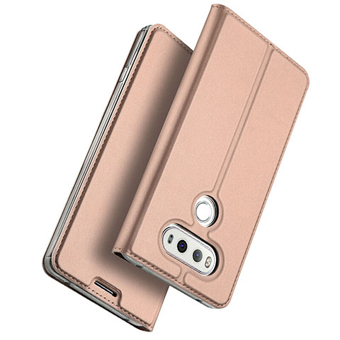 Handyhülle Hülle Stand Tasche Leder für LG G6 Rosegold