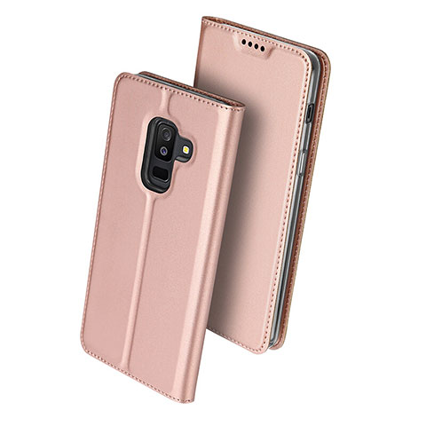 Handyhülle Hülle Stand Tasche Leder für Samsung Galaxy A6 Plus (2018) Rosa