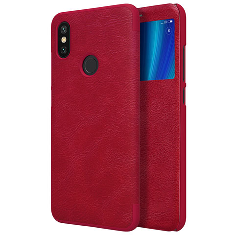 Handyhülle Hülle Stand Tasche Leder für Xiaomi Mi 6X Rot