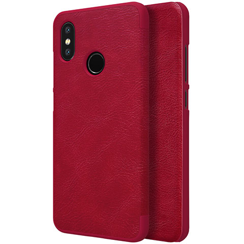 Handyhülle Hülle Stand Tasche Leder für Xiaomi Mi 8 Rot