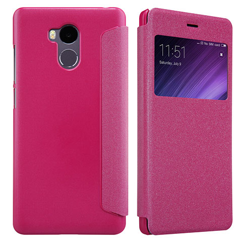 Handyhülle Hülle Stand Tasche Leder für Xiaomi Redmi 4 Prime High Edition Pink